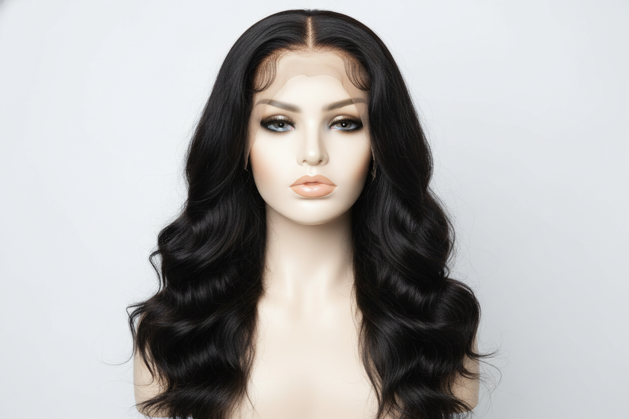 Body Wave, Pure Virgin Human Hair, 28"13 x 6 Frontal Lace Wig